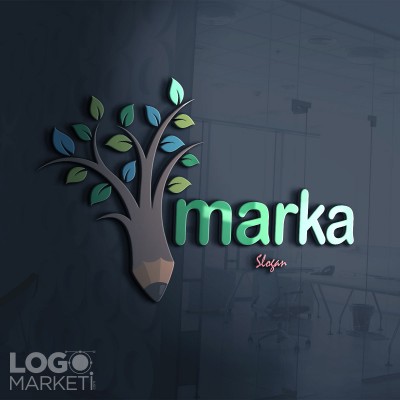Ağaç ve Kalem Logo Tasarımı