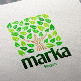 Ağaç ve Yapraklar Logo Tasarımı