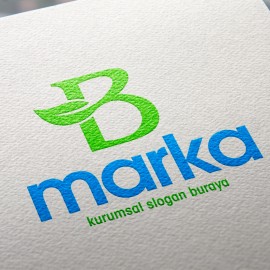 B Harfi Yaprak Logo Tasarımı