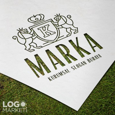 K Harfi Aslan ve Taç Heraldik Logo Tasarımı