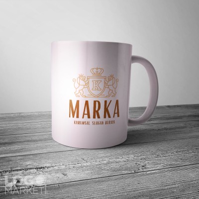 K Harfi Aslan ve Taç Heraldik Logo Tasarımı