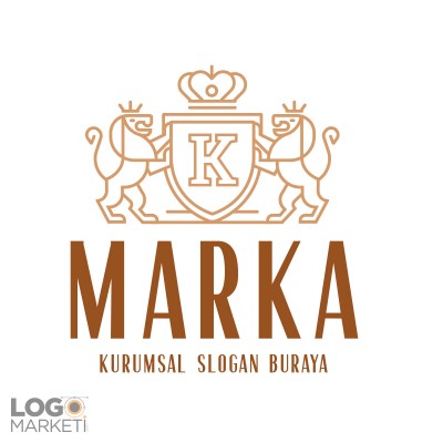 K Harfi Aslan ve Taç Heraldik Logo Tasarımı