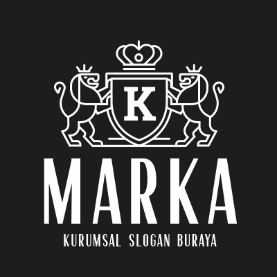 K Harfi Aslan ve Taç Heraldik Logo Tasarımı