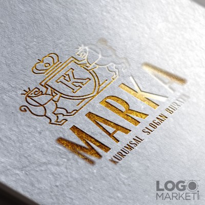 K Harfi Aslan ve Taç Heraldik Logo Tasarımı