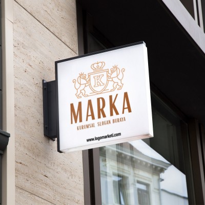 K Harfi Aslan ve Taç Heraldik Logo Tasarımı