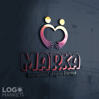 Çiftler ve Kalp Hazır Logo Tasarımı