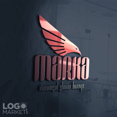 Şahin Başı ve Kanatlar Logo Tasarımı