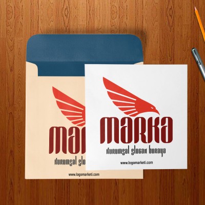 Şahin Başı ve Kanatlar Logo Tasarımı