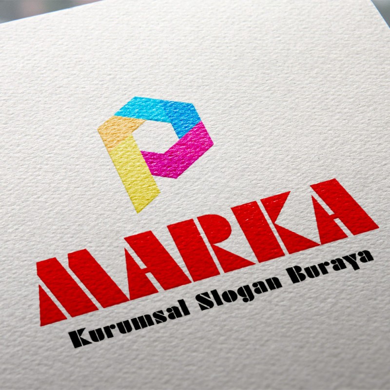 Renkli P Harfi Hazır Logo Tasarımı