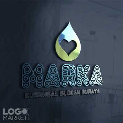 Su Damlası ve Kalp Logo Tasarımı