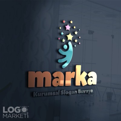 Çocuk ve Yıldızlar Logo Tasarımı Çocuk ve Yıldızlar Logo Tasarımı