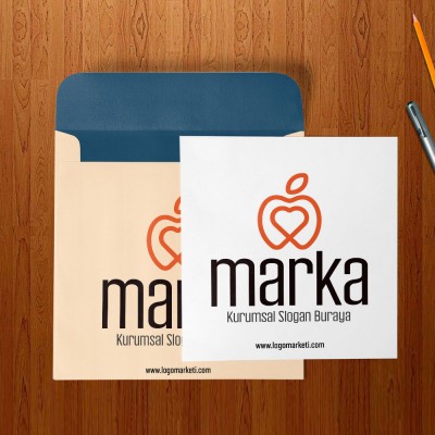 Elma ve Kalp Logo Tasarımı