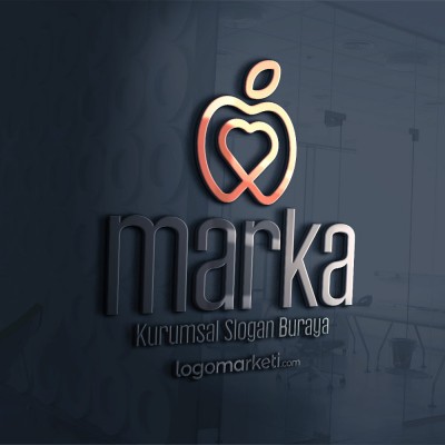 Elma ve Kalp Logo Tasarımı